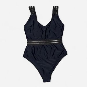Black Elastic Band One-Piece Swimsuit (WOMENS SMALL)
